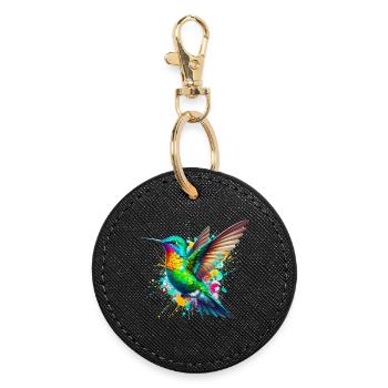 Kolibri - Runder Schlüsselanhänger - Schwarz - Vorne