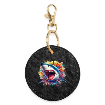 Shark - Round Keyring - black - Front