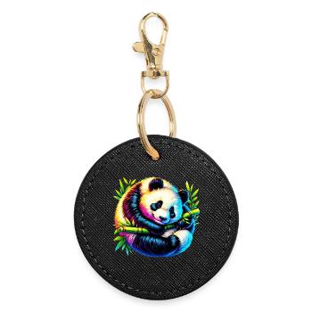 Panda - Round Keyring - black - Front