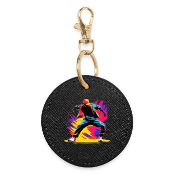 Couleurs Breakdancer des années 90 - Porte-clés rond - noir - Devant
