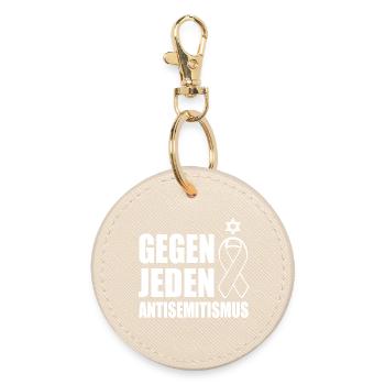 Against all anti-Semitism - Round Keyring - oyster - Front