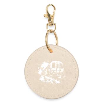 Train Splashes of Color - Round Keyring - oyster - Front