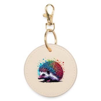 Hedgehog - Round Keyring - oyster - Front