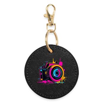 Appareil photo Steamwave - Porte-clés rond - noir - Devant