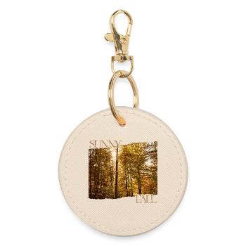 Sunny Fall - Herbstsonne im Wald - Runder Schlüsselanhänger - Auster - Vorne