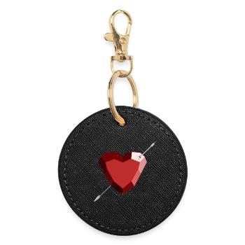Wounded Ruby Heart – Love, Beauty, and Breakup - Round Keyring - black - Front