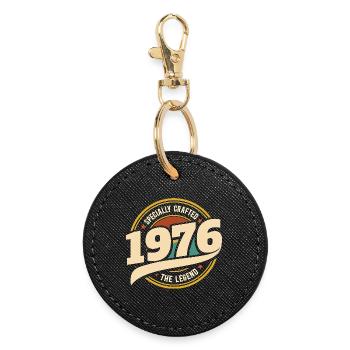 1976 Legend 50 Years Anniversary Man - Round Keyring - black - Front