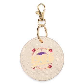 1986 Legend 40 Years Birthday Woman - Round Keyring - oyster - Front