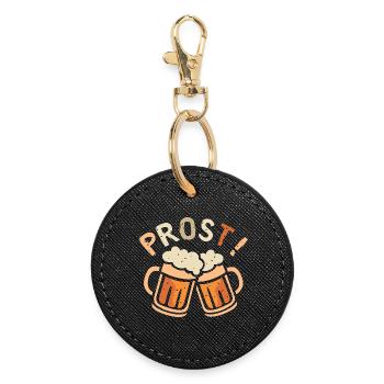 Prost Bierkrug Cheers Design - Runder Schlüsselanhänger - Schwarz - Vorne