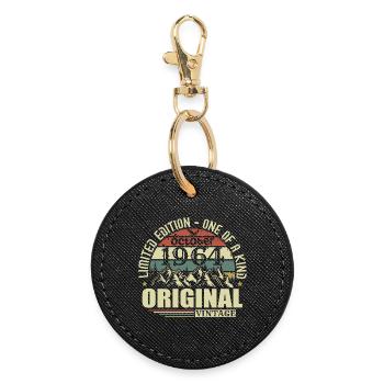 oktober 1964 - Geschenk zum 61.Geburtstag oktober  - Runder Schlüsselanhänger - Schwarz - Vorne