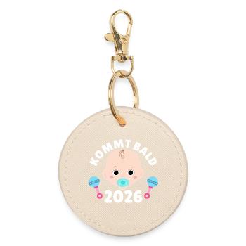Future maman PROCHAINEMENT 2026 Drôle - Porte-clés rond - huître - Devant