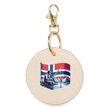 Bateau de pêche Norvège - Porte-clés rond - huître - Devant
