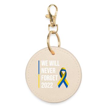 Ukraine War Peace Ribbon - Round Keyring - oyster - Front