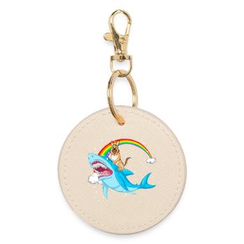 Berger allemand chevauchant un requin - Porte-clés rond - huître - Devant