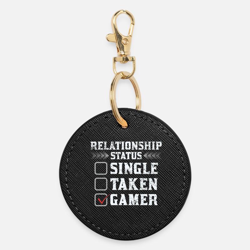 Chemise de statut de relation de joueur - Porte-clés rond - noir