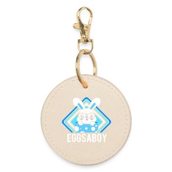 Gender Reveal Easter Mom-to-be - Round Keyring - oyster - Front