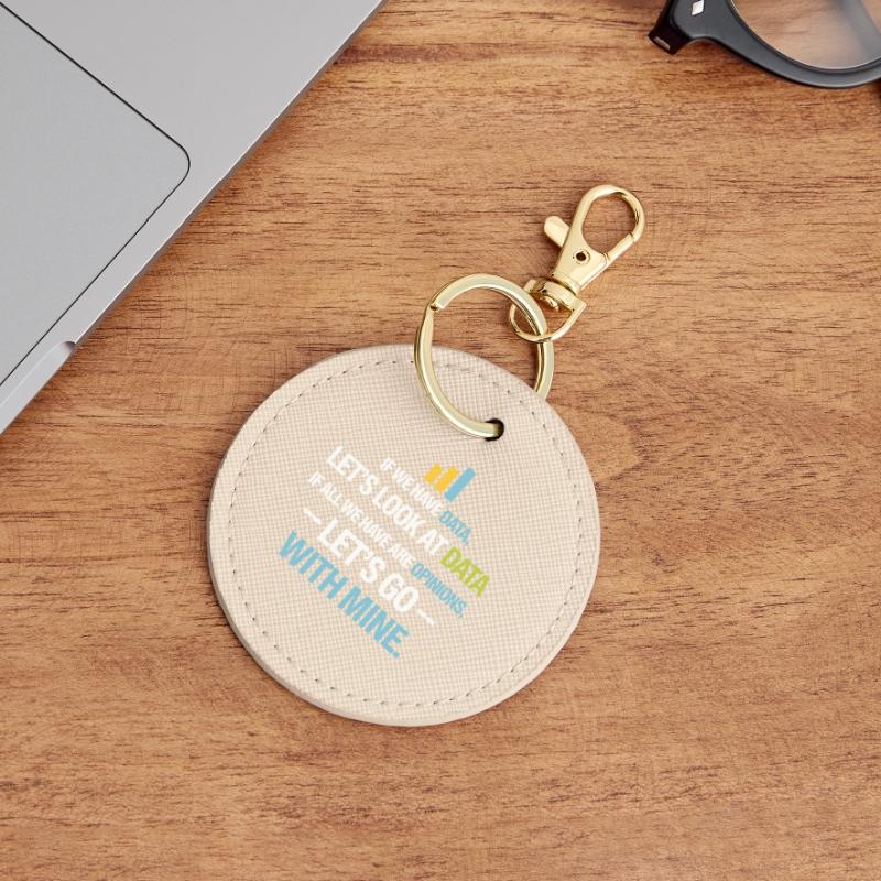 Let's Look At Data - Data Science Statistics Data Round Keyring