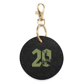 Hunter 20th Birthday Hunting 20 Years Number Deer - Round Keyring - black - Front