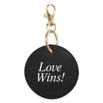 NEW -- Love Wins! - Round Keyring - black - Front