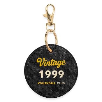Vintage 1999 – Volleyball Club Retro Geburtsjahr - Runder Schlüsselanhänger - Schwarz - Vorne