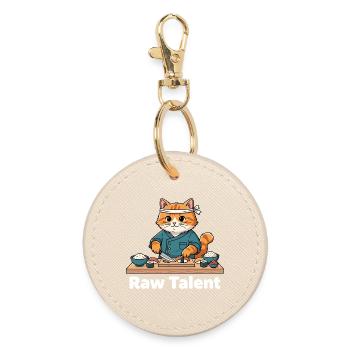 Cats Sushi Master Talent - Round Keyring - oyster - Front