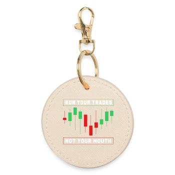 Finanzen Aktien Geld Trading Bitcoin Kapital - Runder Schlüsselanhänger - Auster - Vorne