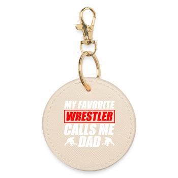 Mon catcheur préféré : Papa drôle de catch - Porte-clés rond - huître - Devant