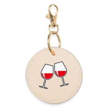 2 Rotweingläser (Rotwein / Wein / Bauchig / Zu 3C) - Runder Schlüsselanhänger - Auster - Vorne