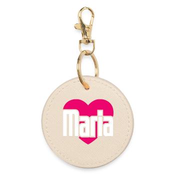 J’aime Maria Coeur rose J’aime Maria - Porte-clés rond - huître - Devant