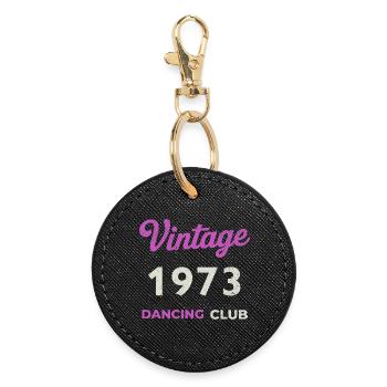 Vintage 1973 – Dancing Club Retro Année de naissance - Porte-clés rond - noir - Devant