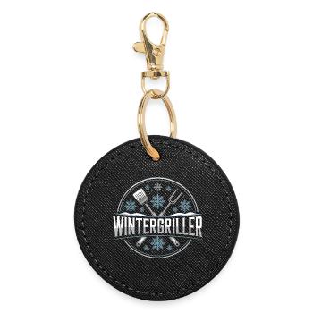 Winter Griller Snowflakes BBQ Master - Round Keyring - black - Front