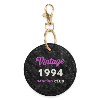 Vintage 1994 – Dancing Club Retro Geburtsjahr - Runder Schlüsselanhänger - Schwarz - Vorne