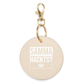 samma hacks hä - Runder Schlüsselanhänger - Auster - Vorne