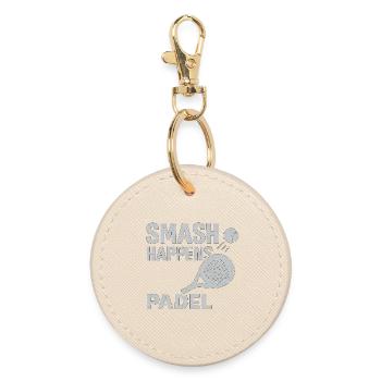 Smash Happens Padel - Round Keyring - oyster - Front
