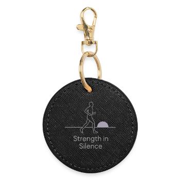 Introverted training, Calm - Round Keyring - black - Front
