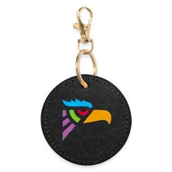 Tête d'aigle tribal - Porte-clés rond - noir - Devant