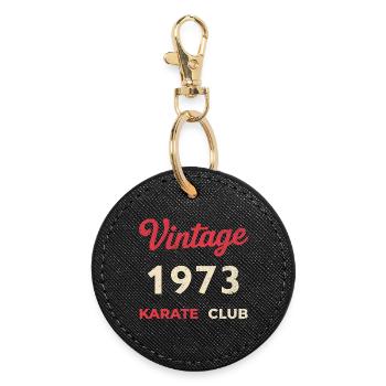 Vintage 1973 – Année de naissance rétro du Karate Club - Porte-clés rond - noir - Devant