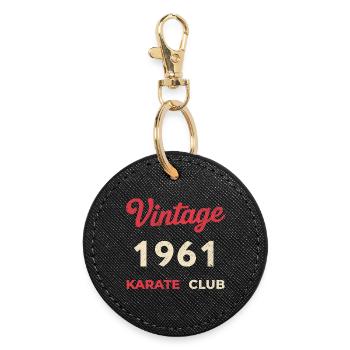 Vintage 1961 – Année de naissance rétro du Karate Club - Porte-clés rond - noir - Devant