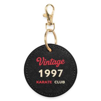 Millésime 1997 – Année de naissance rétro du Karate Club - Porte-clés rond - noir - Devant