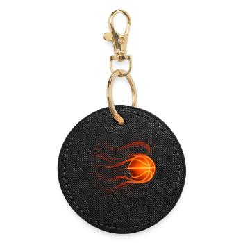 Basketball Basketballer Geschenkidee Baller Bball - Runder Schlüsselanhänger - Schwarz - Vorne