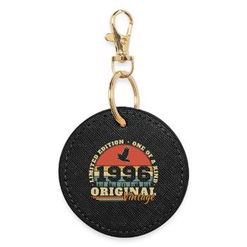 1996 Vintage Rétro Cadeau D'anniversaire - Porte-clés rond - noir - Devant