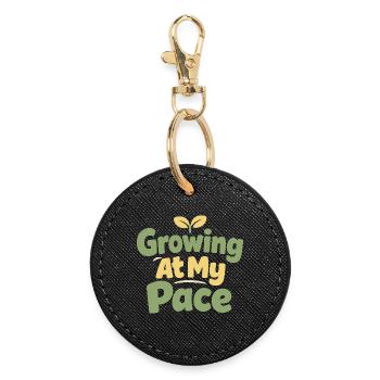 Gentle parenting identity, slow - Round Keyring - black - Front