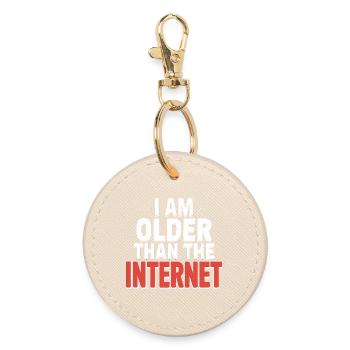 Ich bin älter als das Internet – Funny Quote T-Shirt - Runder Schlüsselanhänger - Auster - Vorne