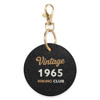 Millésime 1965 – Année de naissance rétro du Yachting Club - Porte-clés rond - noir - Devant