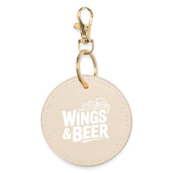 Wings and Beer - Round Keyring - oyster - Front
