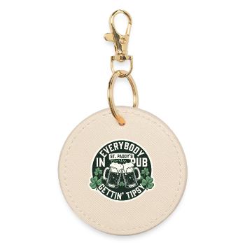 Everybody Gettin Tipsy St Patrick's Pub - Round Keyring - oyster - Front