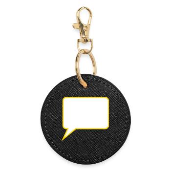 Personalize your own speech bubble comic - Round Keyring - black - Front