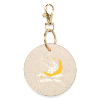Astronaute à la pêche aux étoiles sur la Lune - Porte-clés rond - huître - Devant