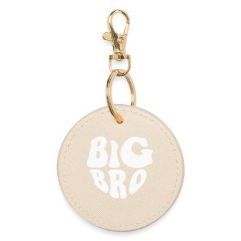Big Brother Heart Logo - Customizable color - Round Keyring - oyster - Front