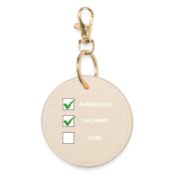 Fachwirt Checkliste - Runder Schlüsselanhänger - Auster - Vorne